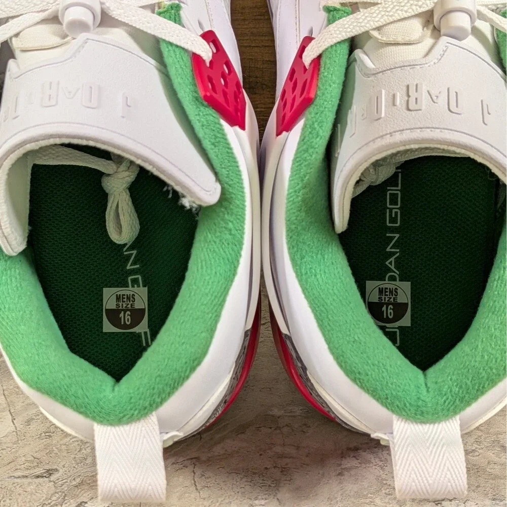 Nike Air Jordan Spizike Low OG Men's 16 White Red Green Golf Shoes HQ4365-100